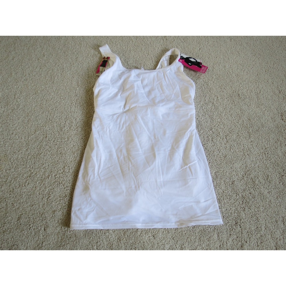 Flexees Fat Free Dressing Racerback Tank Top 2866 White Shapewear NWT XL